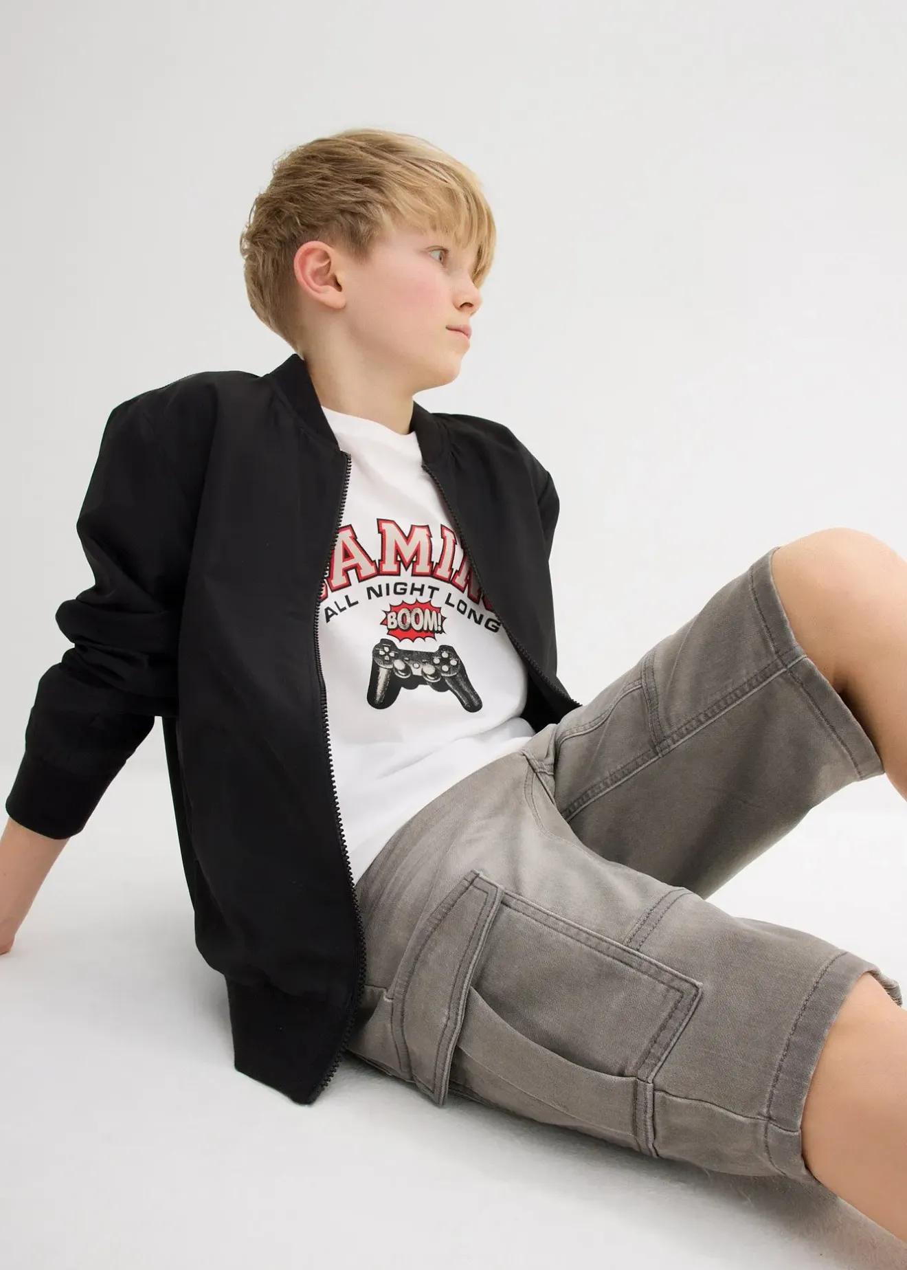 bonprix Bermuda jean en molleton, Regular|Enfant Vêtements Enfant|Garçons 9-16 Ans·Shorts