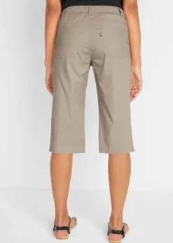 Femme bonprix Shorts|Pantalons|Bermuda long à taille élastiquée