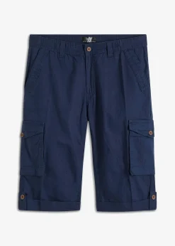 bonprix Bermuda long cargo en lin mélangé, regular|Homme Shorts|Pantalons