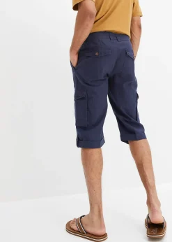 bonprix Bermuda long cargo en lin mélangé, regular|Homme Shorts|Pantalons
