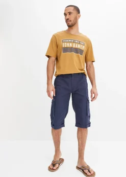 bonprix Bermuda long cargo en lin mélangé, regular|Homme Shorts|Pantalons