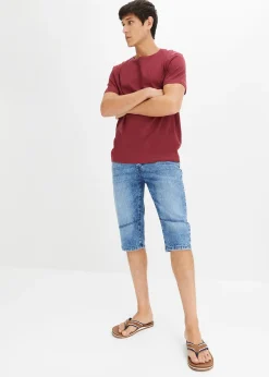 bonprix Bermuda long et léger en jean extensible, Regular|Homme Shorts|Pantalons