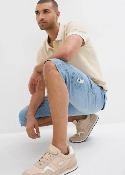 Homme bonprix Shorts|Jeans|Bermuda long poches cargo en denim léger, coupe loose