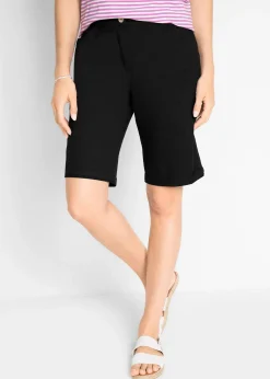 bonprix Bermuda paper touch en coton à taille confortable|Femme Shorts|Pantalons