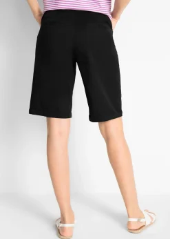 bonprix Bermuda paper touch en coton à taille confortable|Femme Shorts|Pantalons