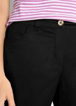 bonprix Bermuda paper touch en coton à taille confortable|Femme Shorts|Pantalons