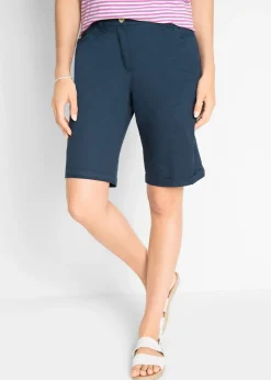 bonprix Bermuda paper touch en coton à taille confortable|Femme Shorts|Pantalons