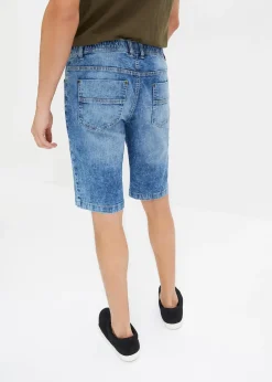 bonprix Bermuda taille élastiquée en denim léger, slim|Homme Shorts|Pantalons