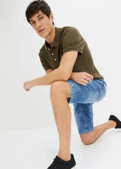 bonprix Bermuda taille élastiquée en denim léger, slim|Homme Shorts|Pantalons