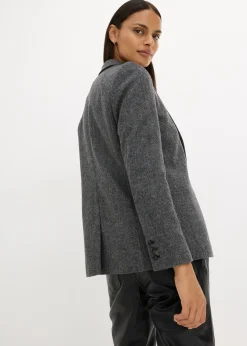 Femme bonprix Premium|Blazers|Blazer à motif chevrons, laine majoritaire