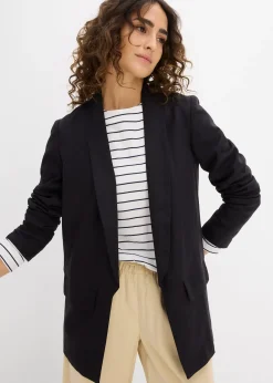 bonprix Blazer ample en mélange lin-viscose|Femme Blazers
