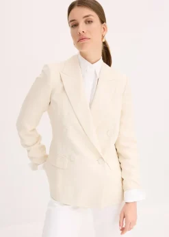 Femme bonprix Blazers|Blazer avec Lyocell, effet froissé