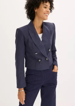 Femme bonprix Blazers|Blazer court avec épaulettes pour une silhouette structurée