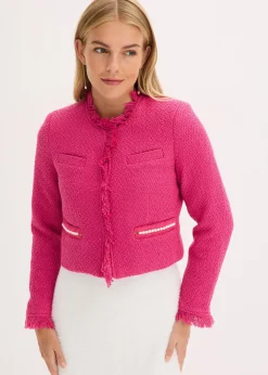 Femme bonprix Blazers|Blazer cropped en maille bouclette