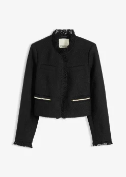 Femme bonprix Blazers|Blazer cropped en maille bouclette