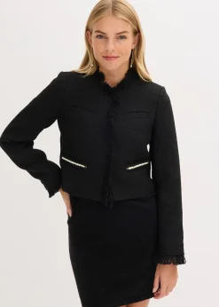 Femme bonprix Blazers|Blazer cropped en maille bouclette