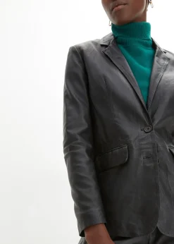 bonprix Blazer en cuir d’agneau nappa|Femme Premium|Blazers