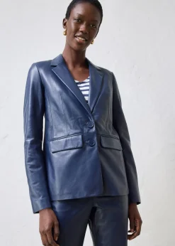 Femme bonprix Premium|Blazers|Blazer en cuir d’agneau nappa