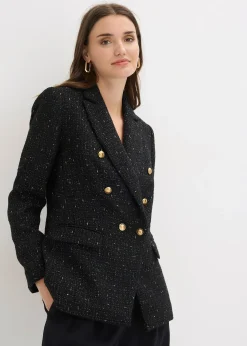 Femme bonprix Blazers|Blazer en maille bouclette à boutonnage double