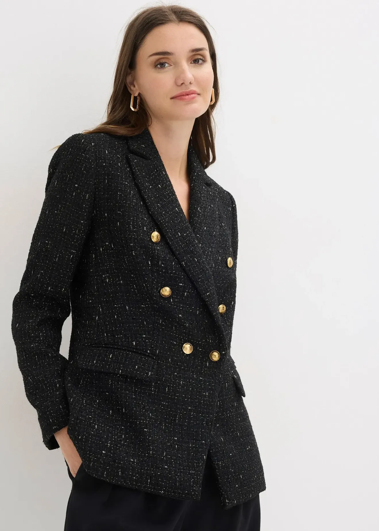 Femme bonprix Blazers|Blazer en maille bouclette à boutonnage double