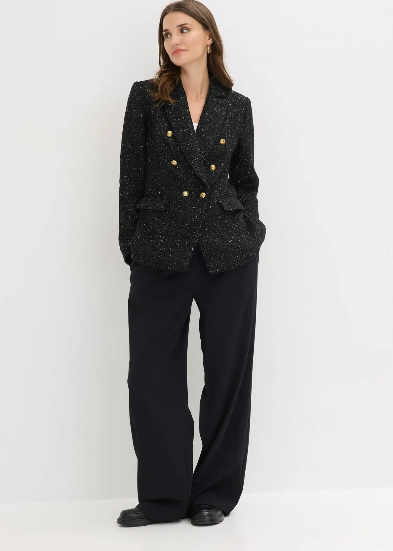 Femme bonprix Blazers|Blazer en maille bouclette à boutonnage double