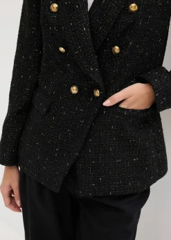 Femme bonprix Blazers|Blazer en maille bouclette à boutonnage double