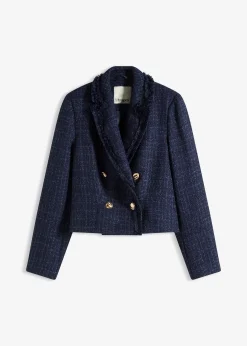 Femme bonprix Blazers|Blazer en maille bouclette à boutons décoratifs