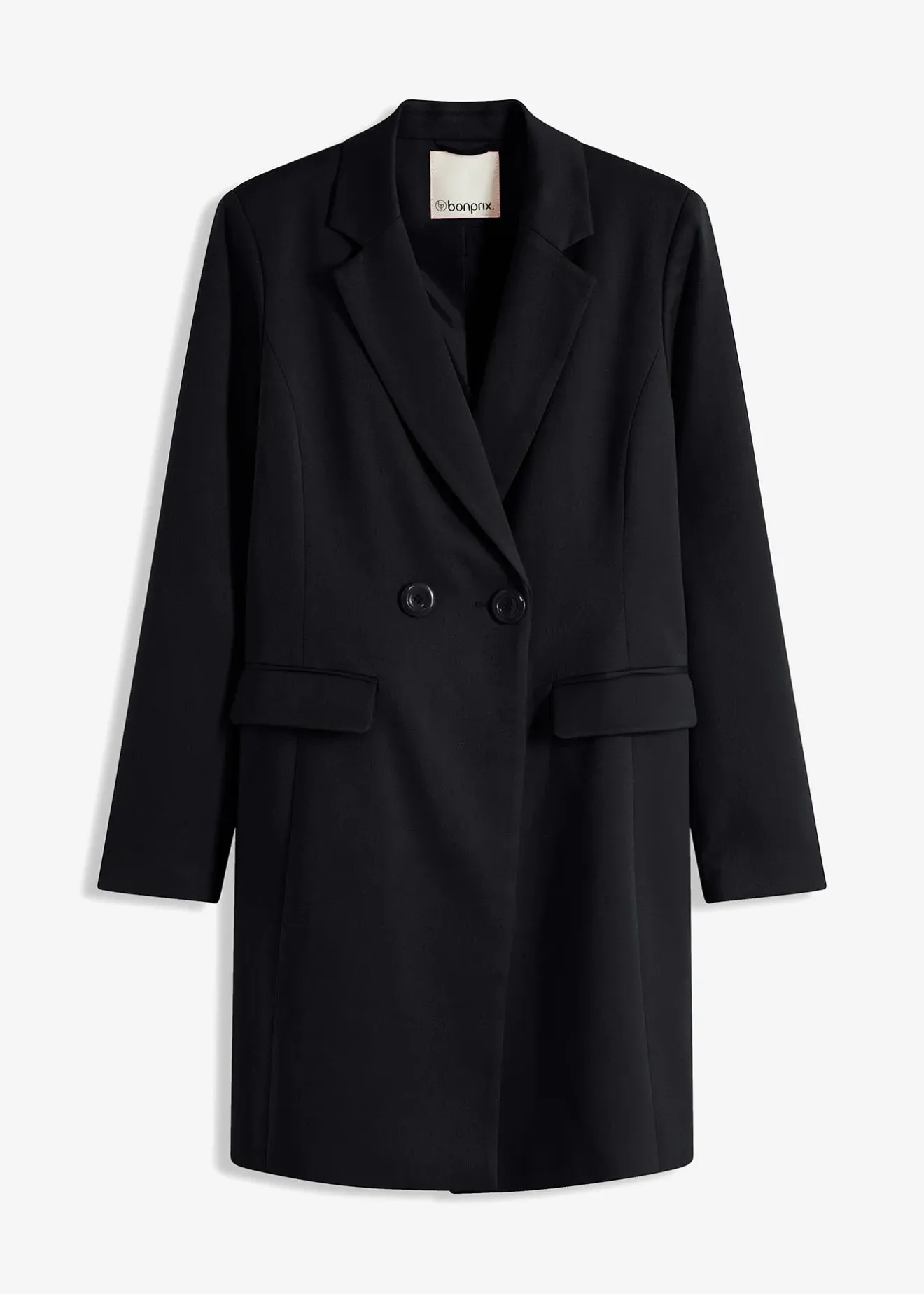 bonprix Blazer long à col V, manches longues|Femme Vestes & Manteaux