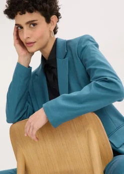 bonprix Blazer long à col V, manches longues|Femme Vestes & Manteaux