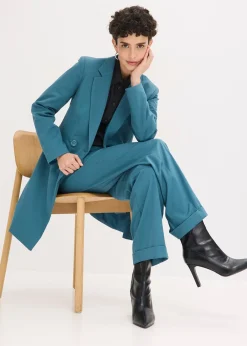 bonprix Blazer long à col V, manches longues|Femme Vestes & Manteaux