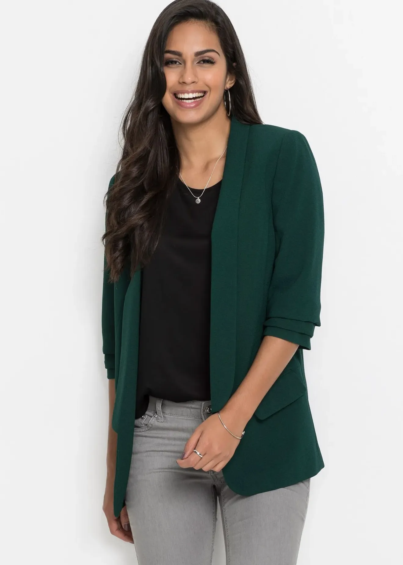 bonprix Blazer long à manches drapées|Femme Blazers