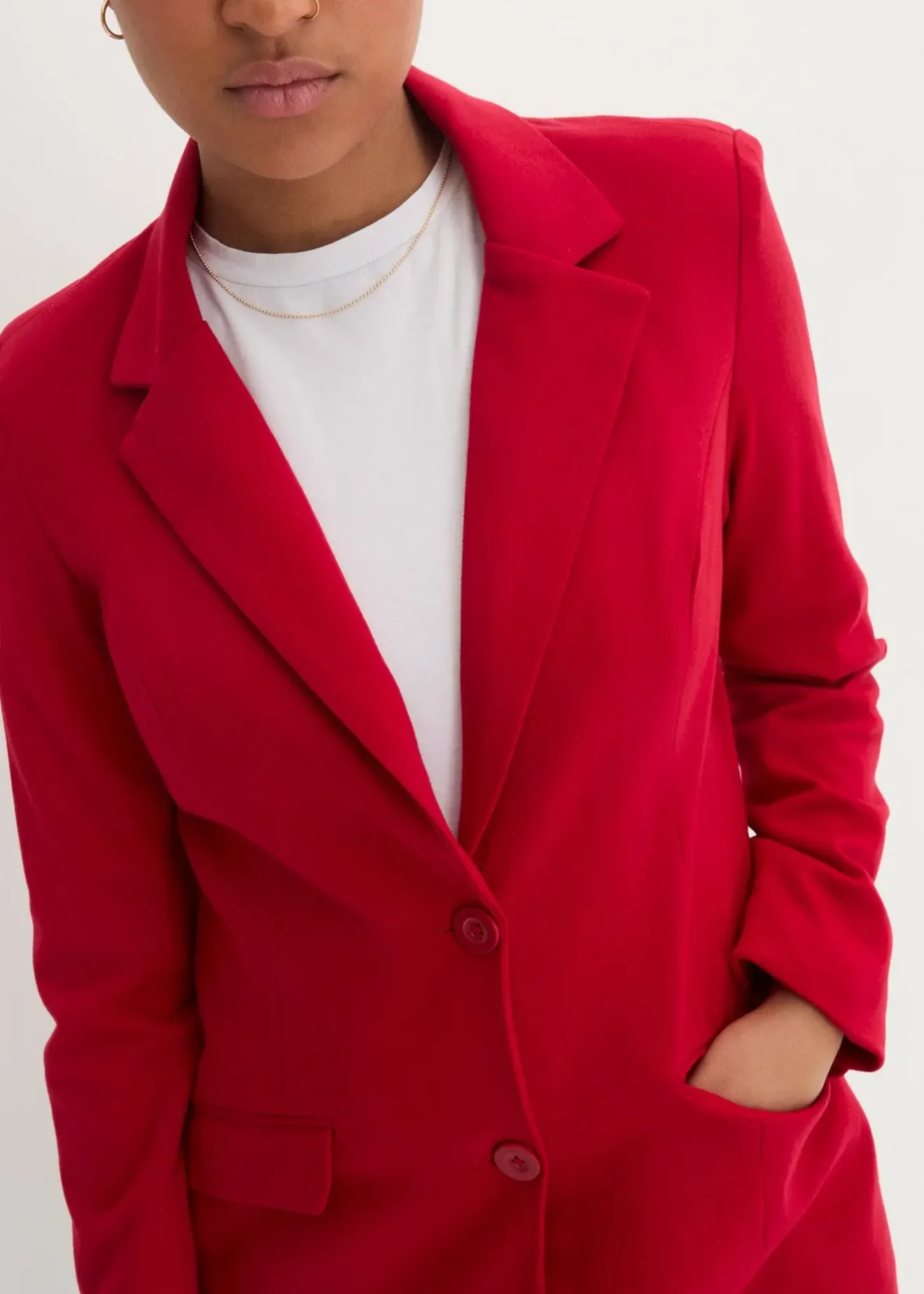 Femme bonprix Blazers|Blazer long en jersey coton