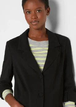 Femme bonprix Blazers|Sweats|Blazer long en maille Milano de viscose mélangée