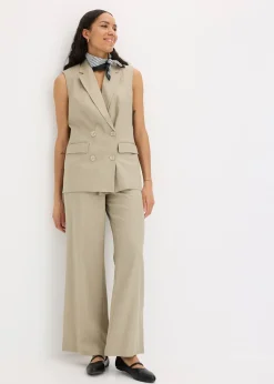 Femme bonprix Blazers|Blazer sans manches en lin mélangé