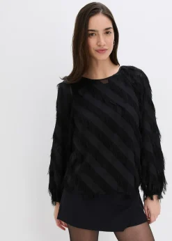 bonprix Blouse à détails frangés|Femme Chemisiers