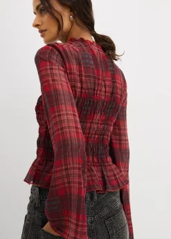 bonprix Blouse à empiècement smocké|Femme Chemisiers