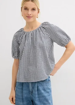 Femme bonprix Chemisiers|Blouse à manches courtes 100% coton