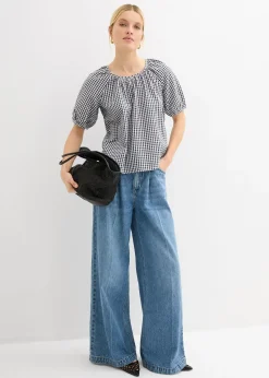 Femme bonprix Chemisiers|Blouse à manches courtes 100% coton