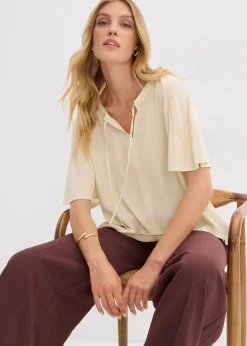 bonprix Blouse à manches papillon|Femme Chemisiers