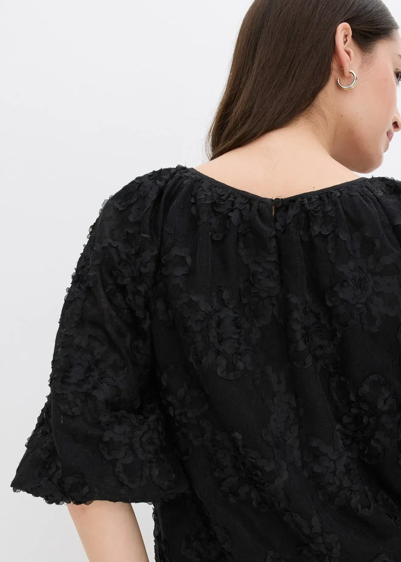 bonprix Blouse à motif floral texturé|Femme Chemisiers