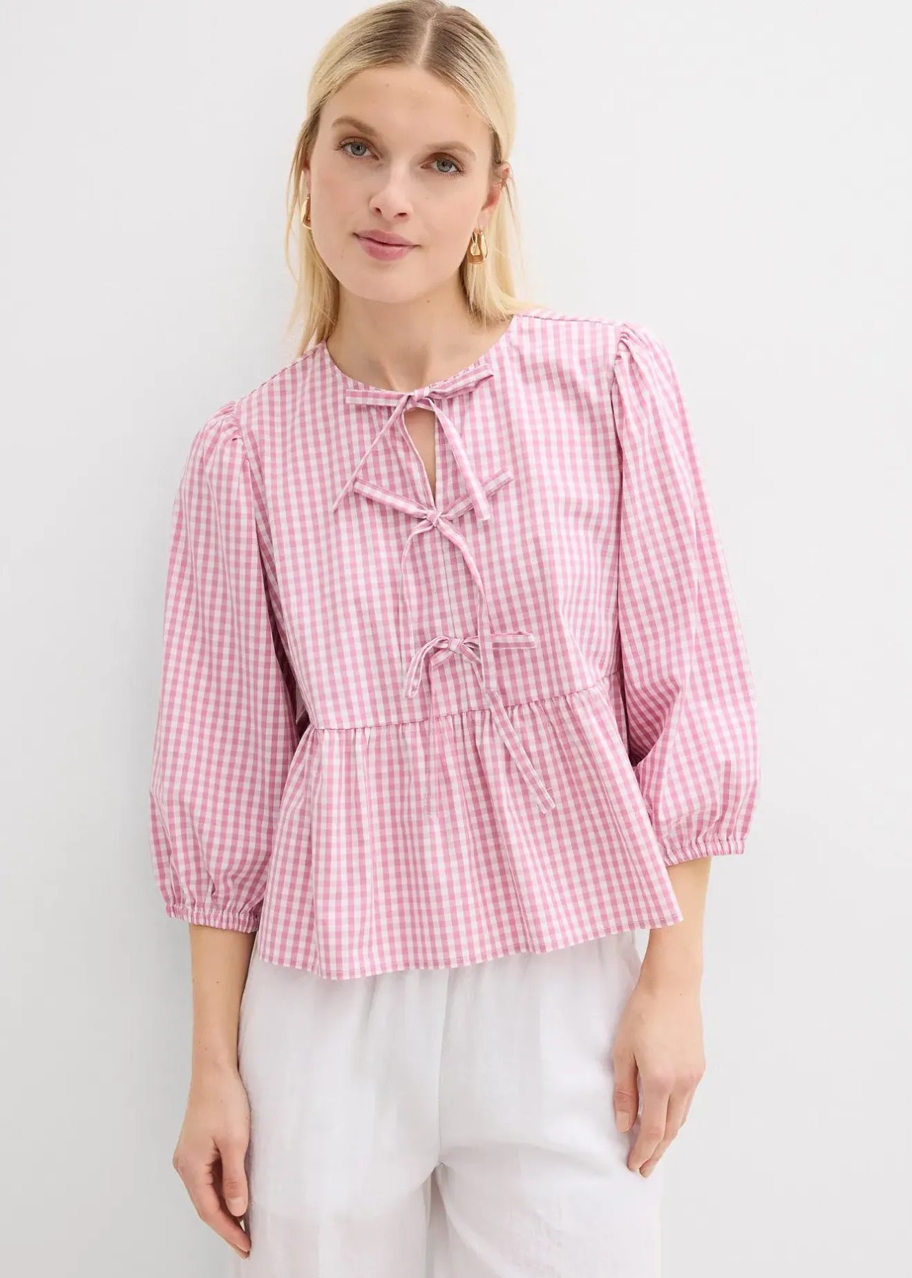 bonprix Blouse à nouettes|Femme Chemisiers