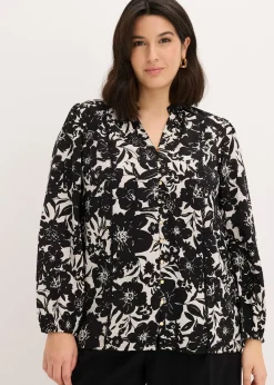 Femme bonprix Chemisiers|Blouse à rubans de dentelle