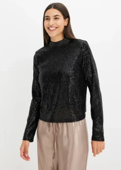 bonprix Blouse à sequins|Femme Chemisiers