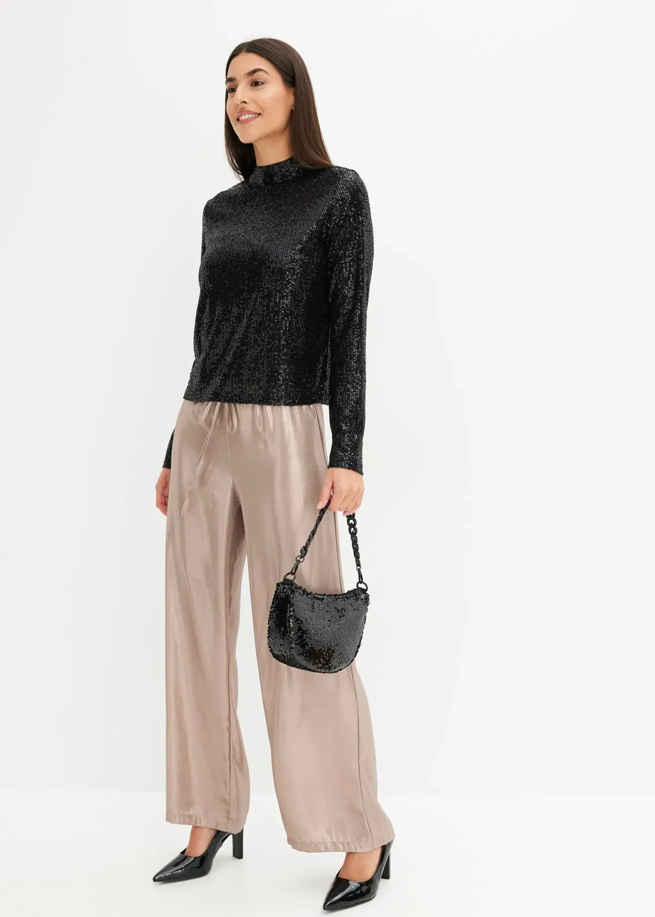 bonprix Blouse à sequins|Femme Chemisiers