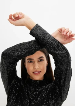 bonprix Blouse à sequins|Femme Chemisiers