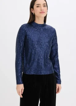 bonprix Blouse à sequins|Femme Chemisiers