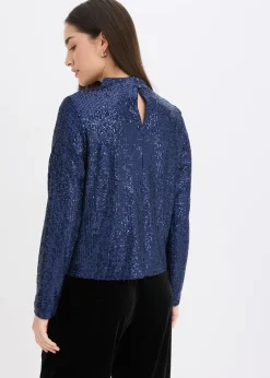 bonprix Blouse à sequins|Femme Chemisiers