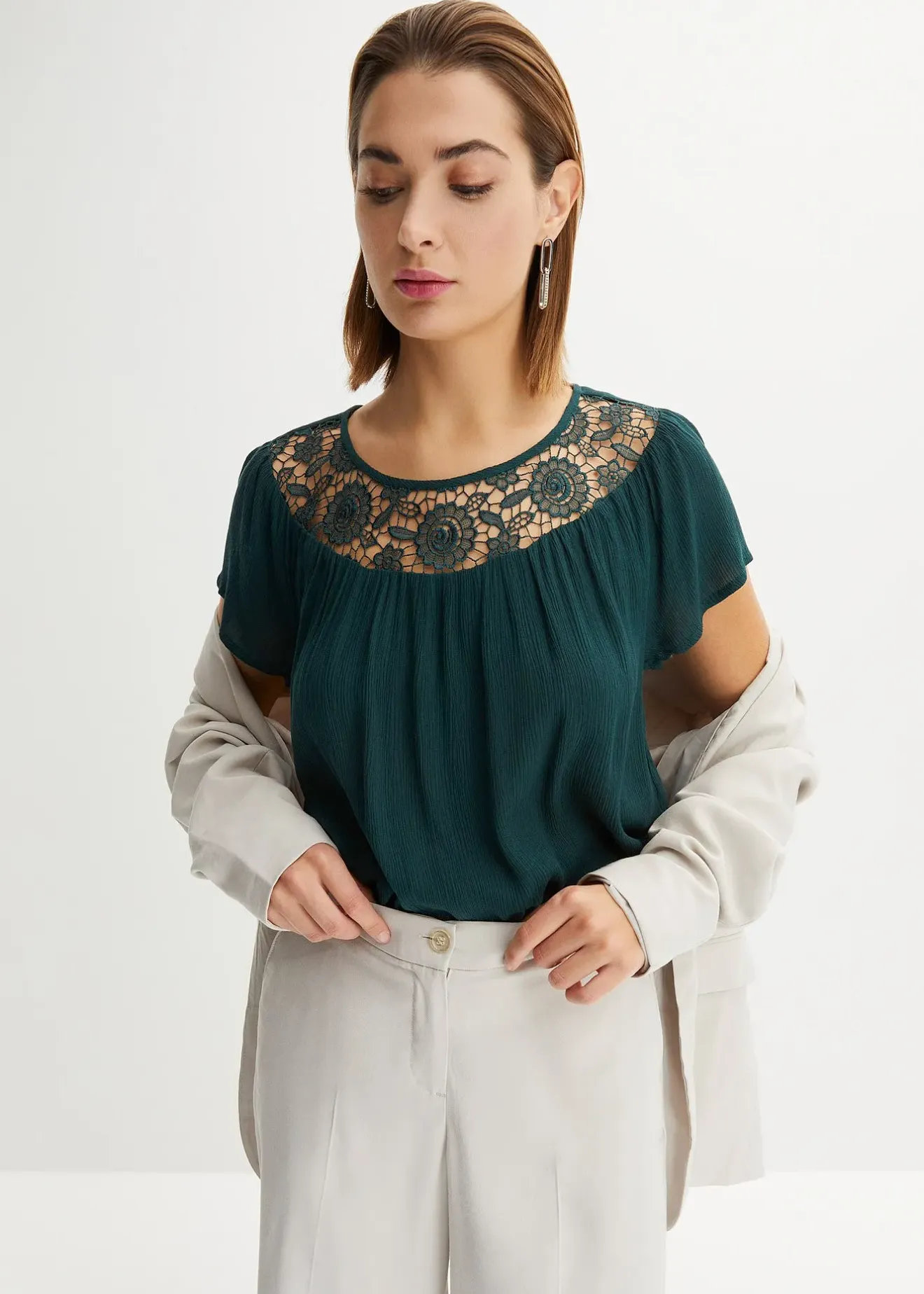 bonprix Blouse 100% viscose|Femme Chemisiers