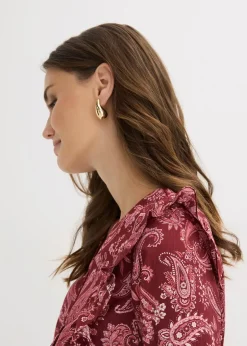 bonprix Blouse à volants et smocks|Femme Chemisiers