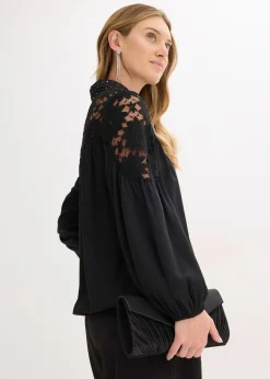 bonprix Blouse ample à dentelle|Femme Mode Festive|Chemisiers